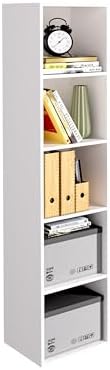 5-Tier Wooden Cube Storage Organizer, 52 Inch Tall Bookcase & Display Shelf with 5 Open Cubes, Freestanding DIY Closet S