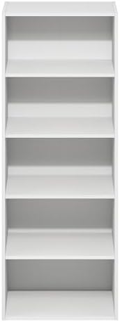 Furinno Basic Book Shelf, 5-Tier Bookshelf, Storage Organizer Bookcase with Open Shelf, 11 x 17 x 44, for Living Room, B