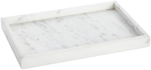 Juvale Large Marble Vanity Tray - Jewelry & Cosmetic Organizer with Drawer Organizer - Bathroom Display with Soap Tray -