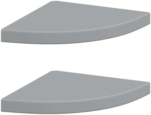 vidaXL Floating Corner Shelves 2 pcs Gray 13.8"x13.8"x1.5" MDF