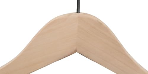 NAHANCO Wooden Shirt Hanger, 17" - Ashwood w/Gunmetal Hook (Pack of 25)
