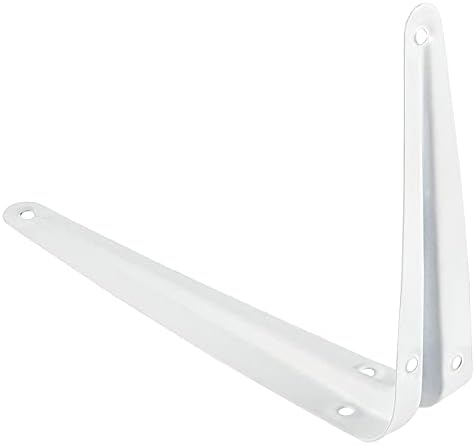 ZOENHOU 24 Pack 10 x 12 Inch White Shelf Brackets, Heavy Duty L Bracket Support with 144 Screws and 72 Expansion Tubes, 