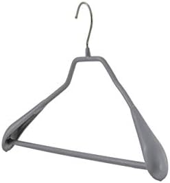 Mawa by Reston Lloyd BodyForm Series Non-Slip Space-Saving Clothes Hanger with Bar For Pants, 16 1/2", Style 42/LS, Set of 5, Silver