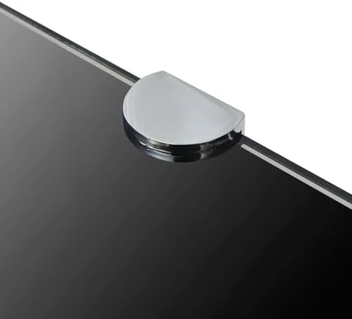 vidaXL Corner Shelves 2 pcs with Chrome Supports Glass Black 9.8" x9.8