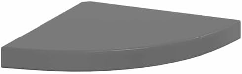 vidaXL Floating Corner Shelves 2 pcs High Gloss Gray 13.8"x13.8"x1.5" MDF