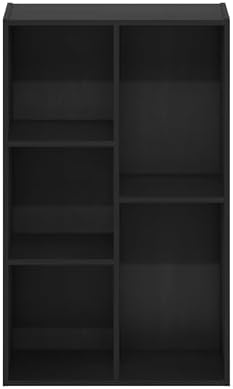 Furinno LUDER Book Shelf, 5-Cube Bookshelf, Reversible Bookcase with Open Shelves, 9.4 x 19.5 x 31.5, Easy Assembly, for