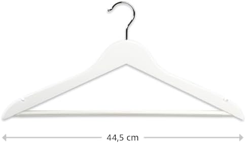 KESPER Shaped Clothes Hangers – Pack of 12, Material: Lotus Wood with Non-Slip Paint, Metal, Dimensions: 44.5 cm Wide, C