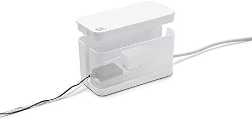 Bluelounge CableBox Cable and Cord Management System Includes Surge Protector (CableBox Mini | 2 Pack, White)