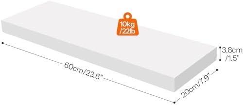 HOOBRO Floating Shelves for Wall, Wall Mounted Shelf Set of 2, 23.6" Hanging Shelf with Invisible Brackets, for Wall Dec