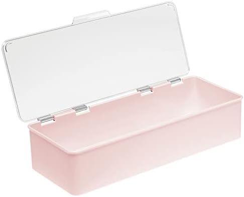 mDesign Long Plastic Cosmetic Storage Organizer Box Containers with Hinged Lid for Bedroom, Bathroom Vanity Shelf or Cab