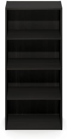 Furinno Basic Book Shelf, 4-Tier Bookcase with Open Shelf, Bookshelf, Cube Storage Organizer, 11 x 17 x 35, for Living R