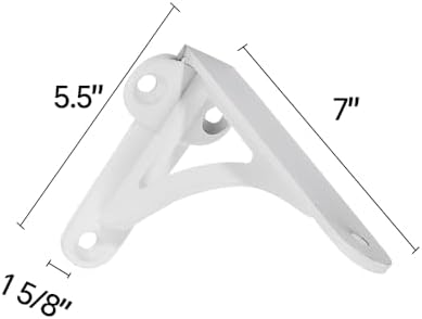 Khtumeware 100% Solid Brass Decorative Shelf Brackets, 7-inch Wall-Mounted Shelving Brackets, 2-Pack White Vintage Metal