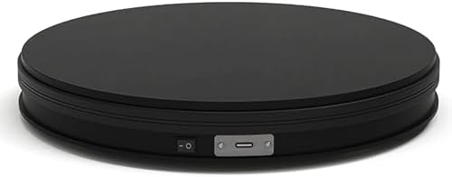 YVV Rotating Display Stand 9.84 Inch, 360° Motorized Turntable Display, USB Powered Spinning Display Platform for Produc