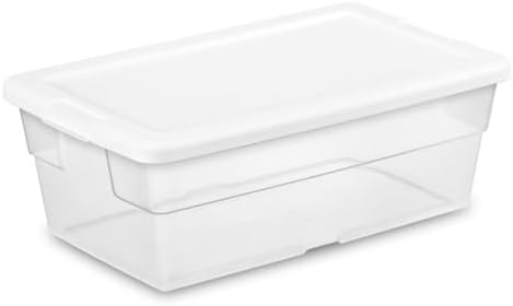 Sterilite Storage Boxes, Stackable Clear Plastic Bins, 6 Quart, 48-Pack