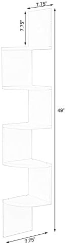 Basicwise 5 Tier Wall Mount Corner Shelf, Black (QI003554.BK)