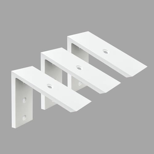 Heavy Duty 3 Pack 6 inch White Granite Countertop Support Bracket - 6"x6"x2.5" Shelf L Bracket Mantel Corbels for Quartz
