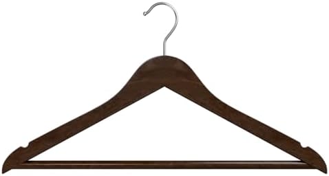 Wooden Hangers – 20 Pack - Heavy Duty Solid Wood Clothes Hangers with 360° Swivel Chrome Hooks, Smooth Finish Coat Hange