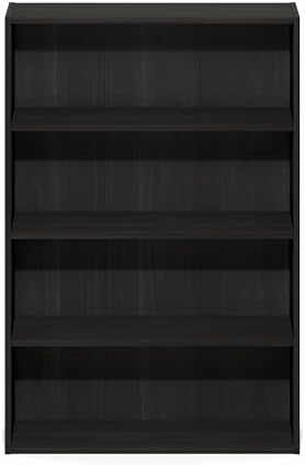 Furinno Basic Book Shelf, 4-Tier Bookcase with Open Shelf, Bookshelf, Cube Storage Organizer, 6 x 24 x 35, for Living Ro