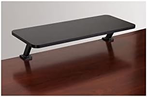 Kantek Ergonomic Mounted Computer Monitor Riser Stand, Floating Desk Shelf, Clamp On Base, 25.6" X 10.2" X 5.1", Black