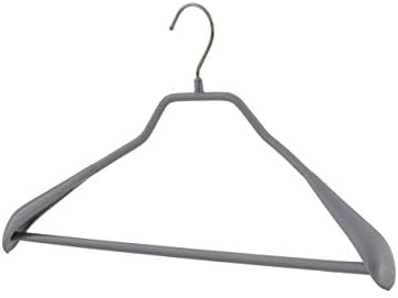 Mawa by Reston Lloyd BodyForm Series Non-Slip Space-Saving Clothes Hanger with Bar For Pants, 16 1/2", Style 42/LS, Set of 5, Silver