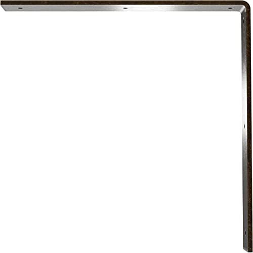 2" W x 14" D x 14" H Hamilton Steel Bracket, Antiqued Brass