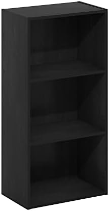 Furinno LUDER 3-Tier Book Shelf, Open Shelves Bookshelf, Blackwood