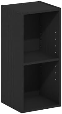Furinno Fulda Book Shelf, 2-Tier Narrow Storage Cabinet, Bookcase with 10-in Width Storage Shelf, 9.3 x 9.8 x 21.2, for 