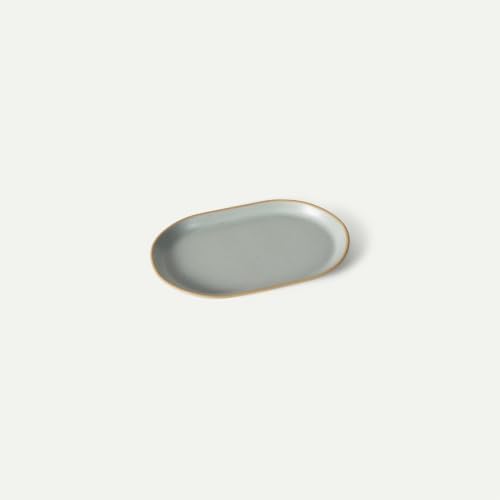 Mora Ceramic Decorative Tray - 9.4in Dish for Jewelry, Perfume, Makeup, Accessories, Candle, in the Bathroom Vanity, Bed