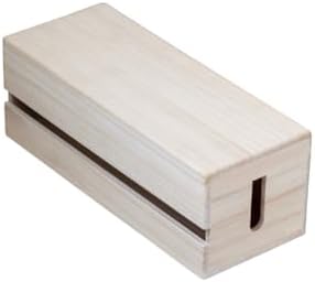 Paulownia Wood Cable Management Box – Handmade Cord Organizer for Power Strips, Chargers & Routers, Minimal Japanese Cab