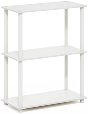 Furinno Turn-N-Tube Storage Shelves, 3-Tier Book Shelf, Corner Shelf, Toolless Open Shelves, for Organization and Storag