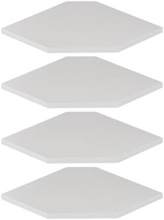 JJL Corner Shelf, 12 Inch Corner Shelf Wall Mounted with Wire Hole, 4 Tier 13.3 Inch Deep Wooden Corner Hanging Shelves 