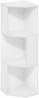 Furinno ECON Corner Shelf, 3-Tier Corner Book Shelf, Standing Storage Shelves, Cube Display Rack, Bookshelf, for Organiz