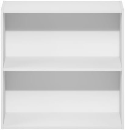 Furinno PASIR 2-Tier Book Shelf, Open Shelves Bookshelf, White