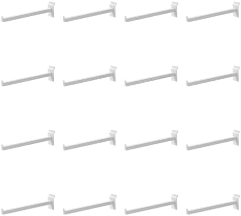 16 Pack Heavy Duty Tube Slatwall Shelf Brackets, Metal Tubular Slat Wall Brackets with Lip, Slatwall Accessories for Gar