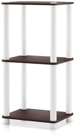 Homes: Inside + Out Apexa Modern 3-Tier Narrow Shelving Units, Collectibles Display Shelves, Easy Assembly Standing Shel