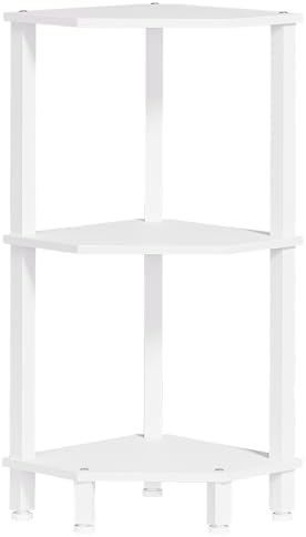 YUFAM 3-Tier Corner Shelf, White