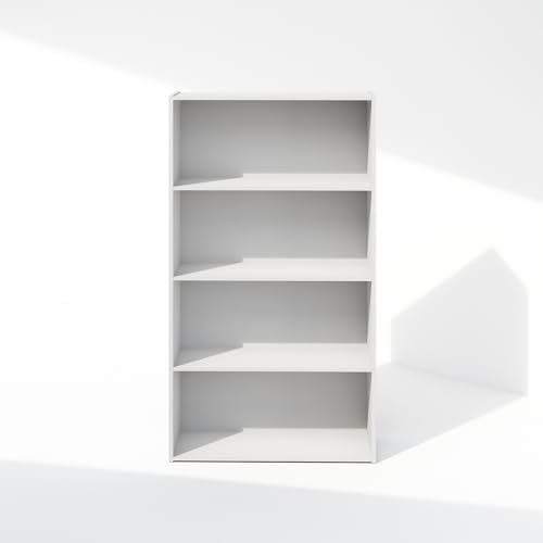 Furinno Simple Book Shelf, 4-Tier Bookshelf, Bookcase with Open Shelf, 9.4 x 23.6 x 41.7, for Living Room, Bedroom, Home