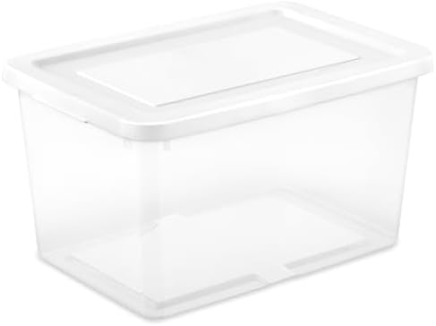 Sterilite Storage Box, Stackable Clear Plastic Bins, 20 Quart, 12-Pack