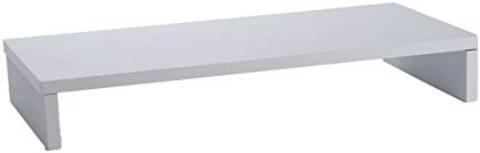 Mind Reader Woodland Collection, Monitor Stand, 33 lb. Capacity, Desktop Organizer, White