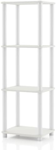 Homes: Inside + Out Apexa Modern 4-Tier Narrow Shelving Units, Collectibles Display Shelves, Easy Assembly Standing Shel