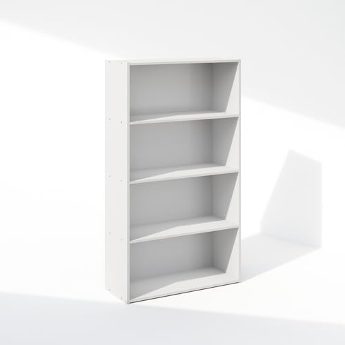 Furinno Simple Book Shelf, 4-Tier Bookshelf, Bookcase with Open Shelf, 9.4 x 23.6 x 41.7, for Living Room, Bedroom, Home