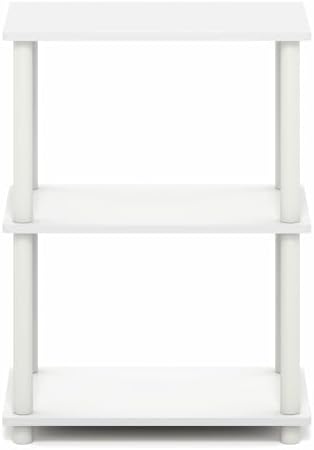 Furinno Turn-N-Tube Storage Shelves, 3-Tier Book Shelf, Corner Shelf, Toolless Open Shelves, for Organization and Storag