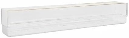 Martha Stewart Kerry Plastic Stackable Office Desk Drawer Organizers, 12" x 3", 6 Pack, with Gold Trim