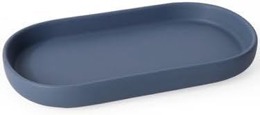 INGOFIN 7" Ceramic Bathroom Vanity Tray- Bathroom Organizer Countertop Tray for Perfume, Jewelry, Candles, Small Kitchen
