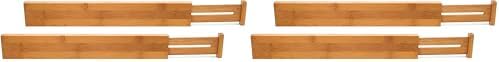 Lipper International Bamboo Wood Custom Fit Adjustable Kitchen Drawer Dividers, Set of 2 (Pack of 2)
