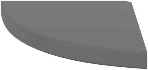 vidaXL Floating Corner Shelf High Gloss Gray 13.8"x13.8"x1.5" MDF