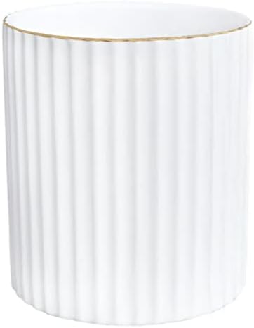 CROWNOS Pen Holder for Desk, Ceramic Pencil Cup Office Desk Organizer, Makeup Brush Holder, White