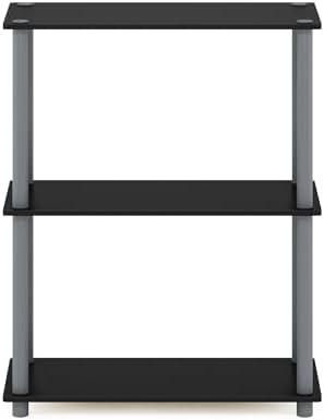 Furinno TURN-N-TUBE Storage Shelves, 3-Tier Book Shelf, Corner Shelf, Toolless Open Shelves, for Organization and Storag