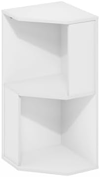 Furinno ECON Corner Shelf, 2-Tier Corner Book Shelf, Standing Storage Shelves, Cube Display Rack, Bookshelf, for Organiz
