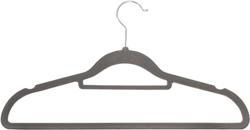 20 Pack Velvet Coat Hangers – Non Slip Velvet Hangers for Clothes, Space Saving Adult Hangers with Tie Organizer & Swivel Hooks – Clothes Hangers Wardrobe Storage - Grey